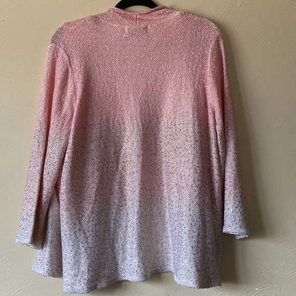 Alfred dunner cardingan and shirt combo pink with sequins size XL - Picture 3 of 4